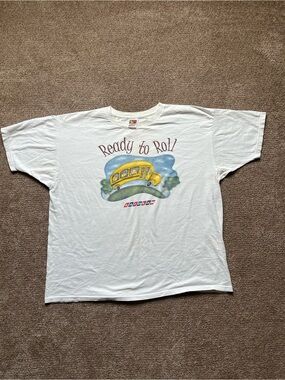 VTG 90’s Laidlaw Yellow Schoolbus “Ready To Roll” White Tee